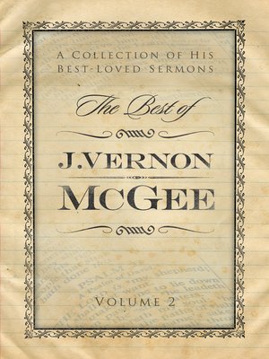 cover image of The Best of J. Vernon McGee, Volume 2